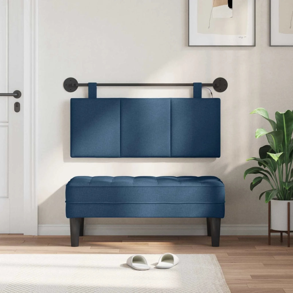 Testiera | Testata sospesa Con luce LED Blu Tessuto