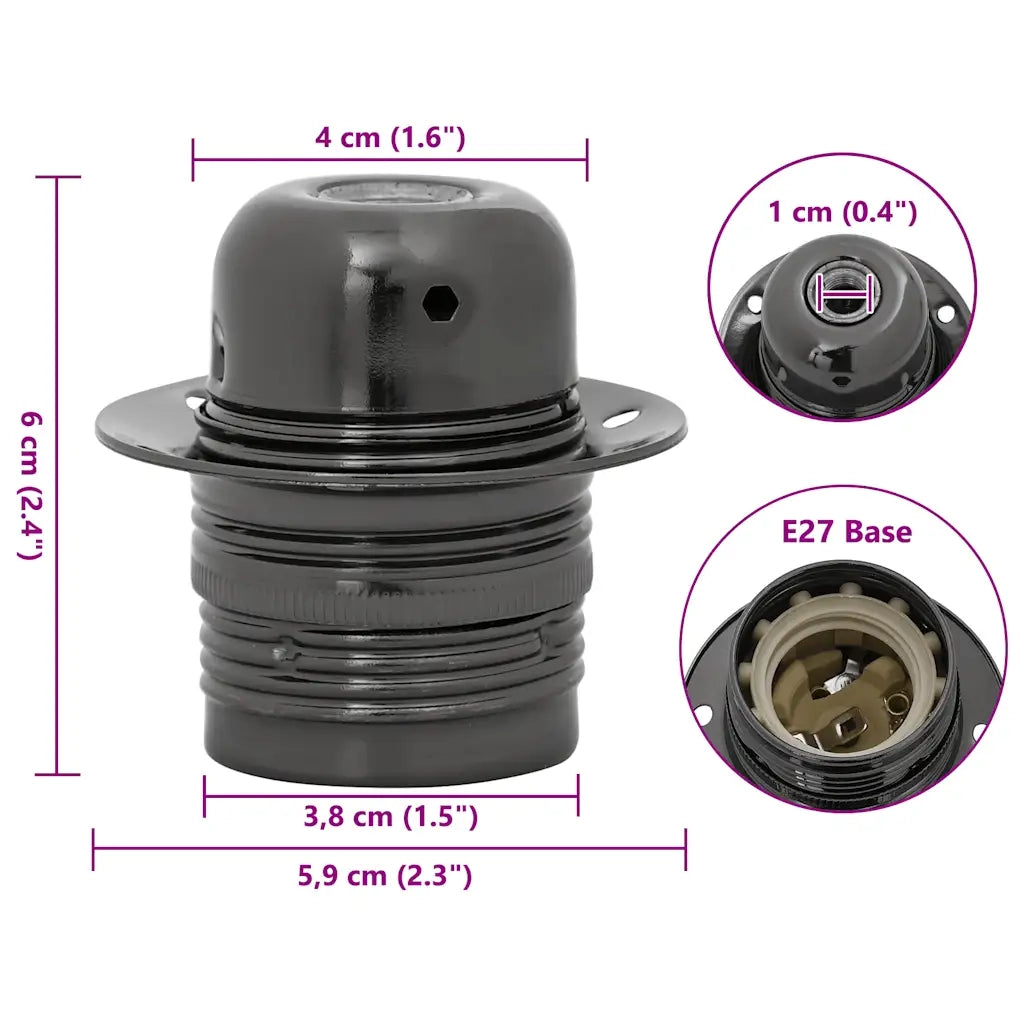 Portalampade 2 pz Nero Lucido E27 CFW5185789