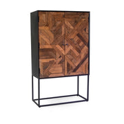 Mobile Legno Jaipur Naturale Top Nero Cm 90x40h150