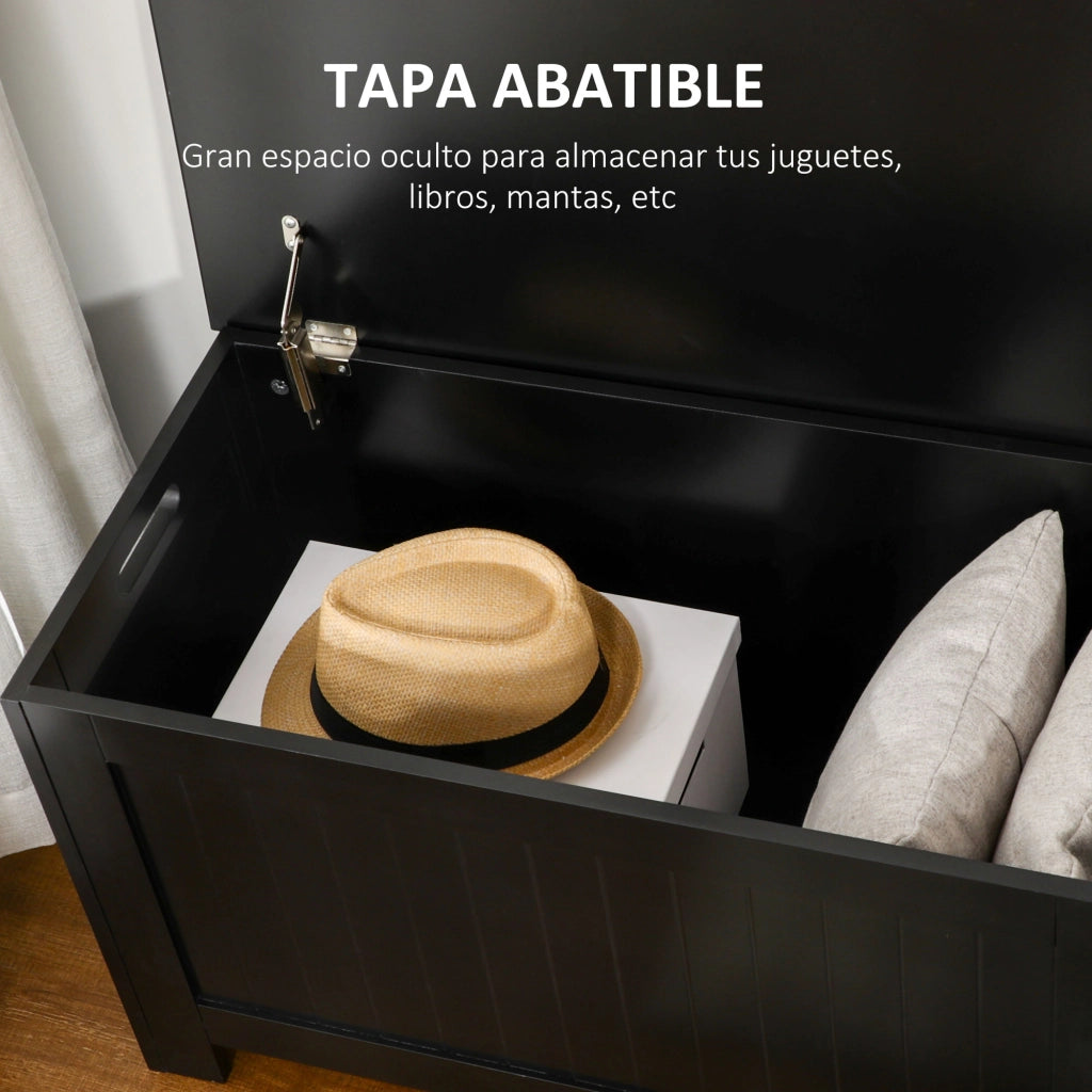 Baulo di Stoccaggio con Coperchio ¨C zephmum ¨C 81x40x46 cm Nero