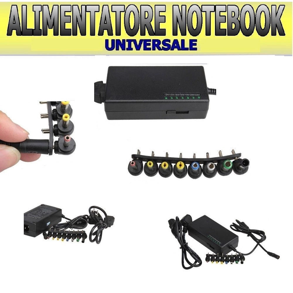 Trade Shop - Alimentatore Universale 120w Pc Laptop Usb Ufficio Casa Notebook 8 Adattatori -