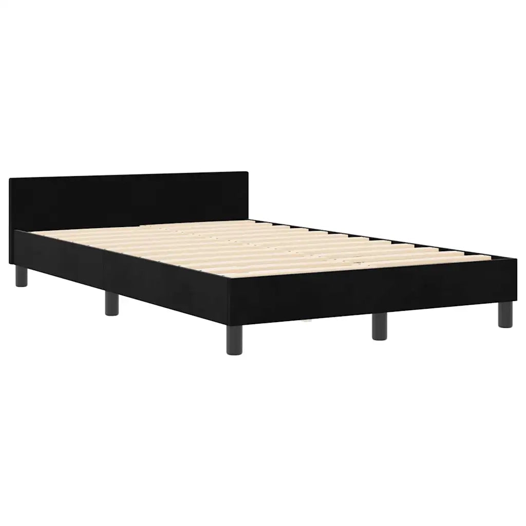 Letto a molle con testiera Nero 120 x 200 cm Velluto