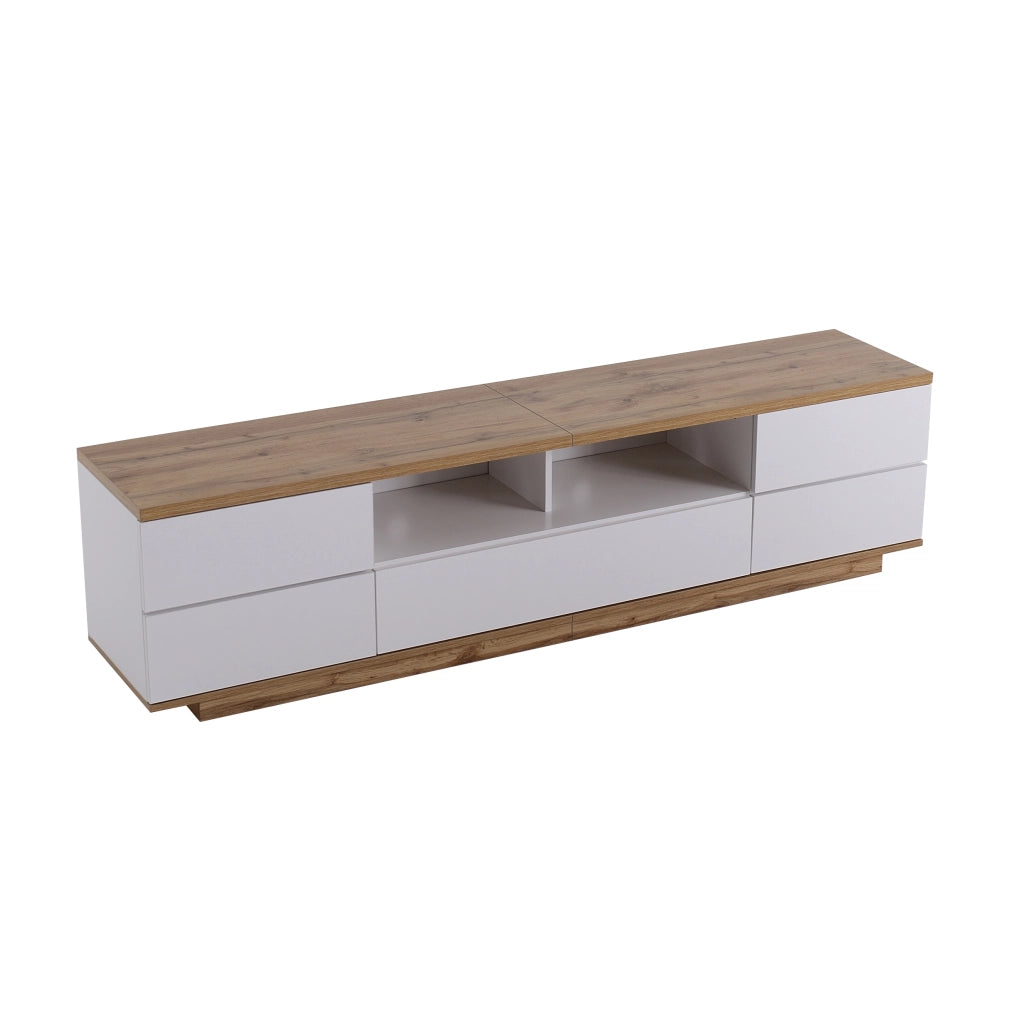 Cassettiera per TV bianca in MDF; 180 cm