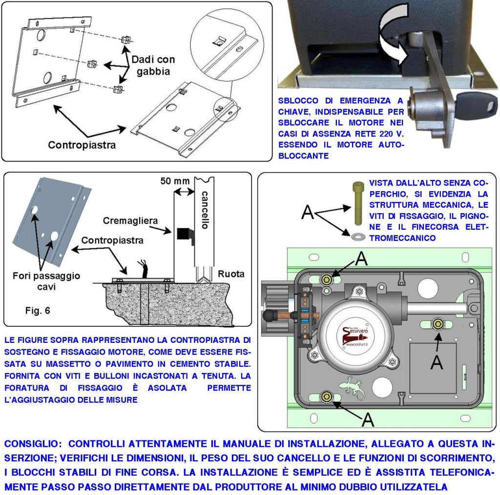 Coperchio Statore Con Cuscinetto di Tenuta Per il Rotore Ricambio del Motore Geko 230 V Montato Sul Cancello Scorrevole Costruito in Fusione di Alluminio Con Invito e 3 Fori di Fissaggio Equidistanti