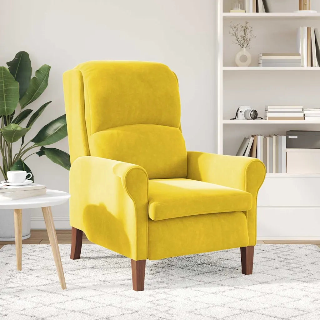Poltrona | Sedia Relax Giallo Velluto