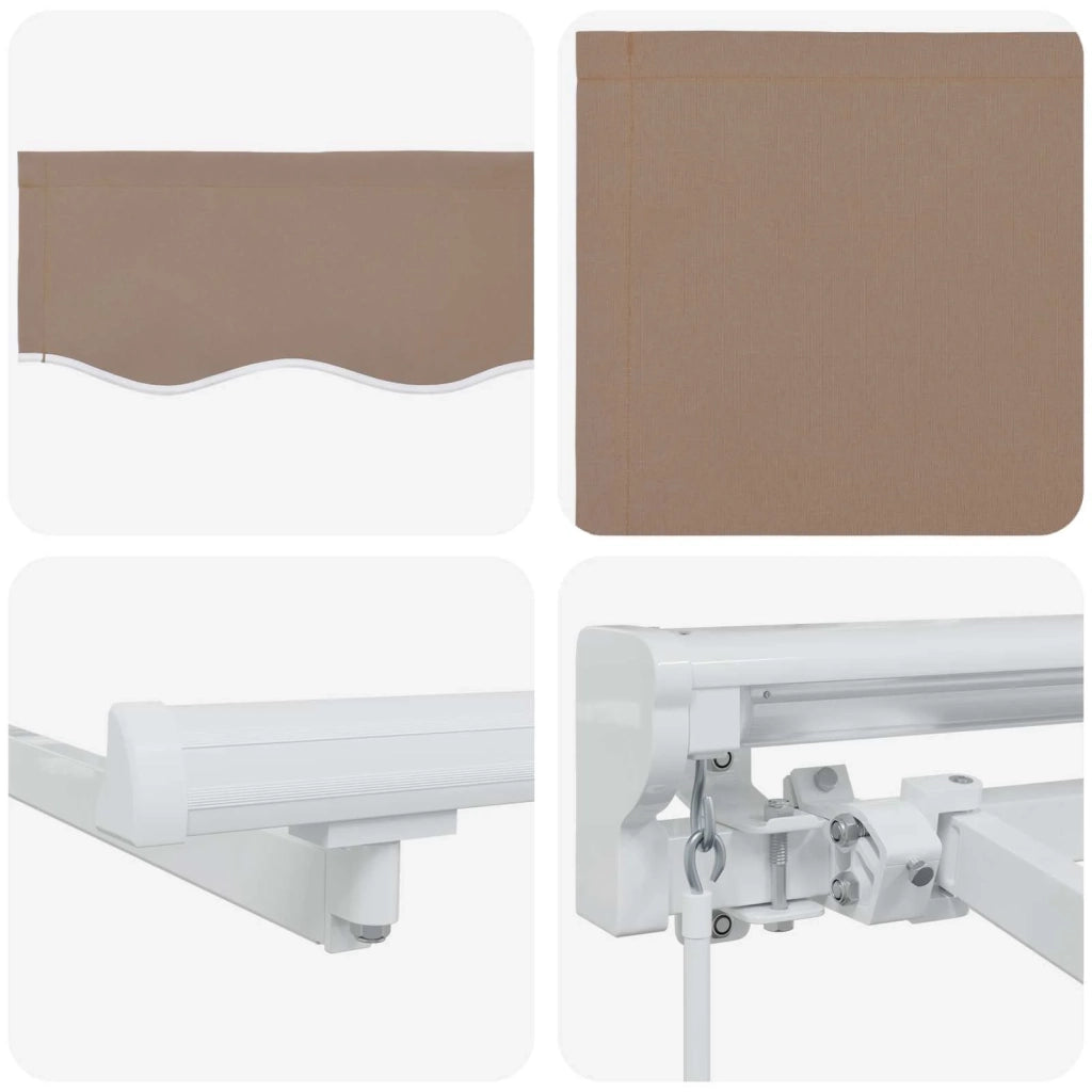 Cornice per Tenda Manuale con LED Tortora 3 x 2,5 m 3425906
