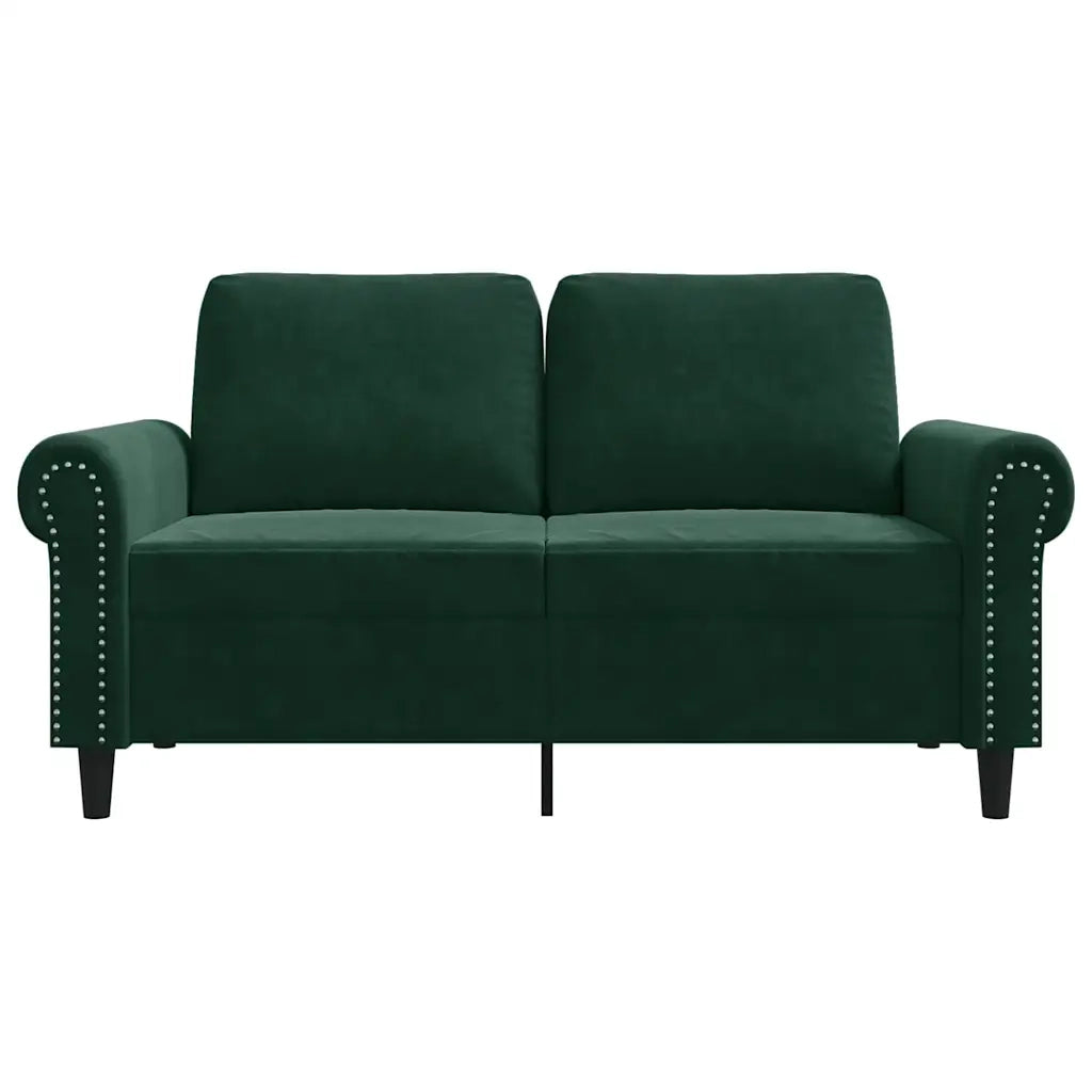 Divano a 2 Posti Verde Scuro 120 cm in Velluto 359521