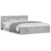 Giroletto con Testiera e LED Grigio Cemento 150x200 cm 3207605