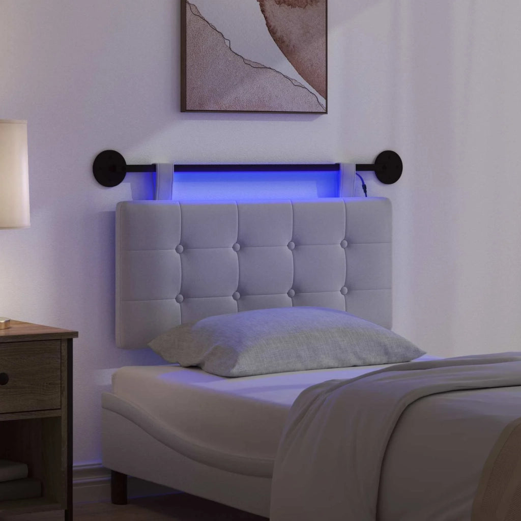 Testiera | Testata sospesa Con luce LED Bianco Tessuto