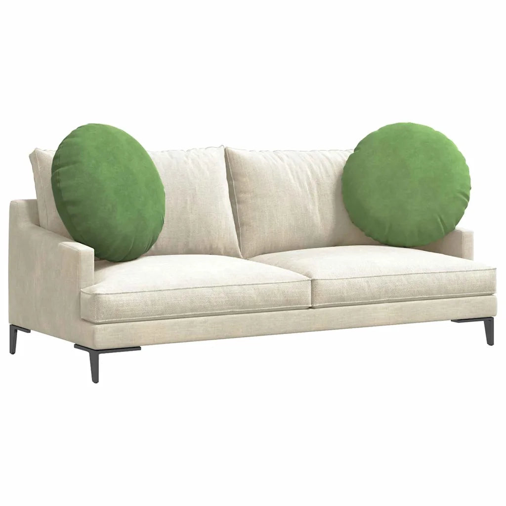 Cuscini per Seduta 2 pcs Verde chiaro Ø 40 x 13 cm Velluto 42014251