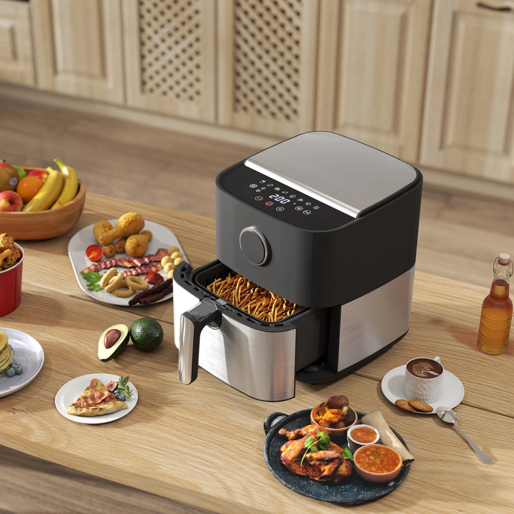 Friggitrice ad Aria 8L ¨C Zephmum ¨C 1700W, 8 Programmi, Nero