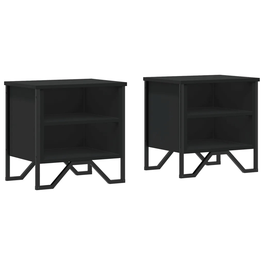 Comodini Neri 2 pz 40x30x40 cm in Truciolato 848495
