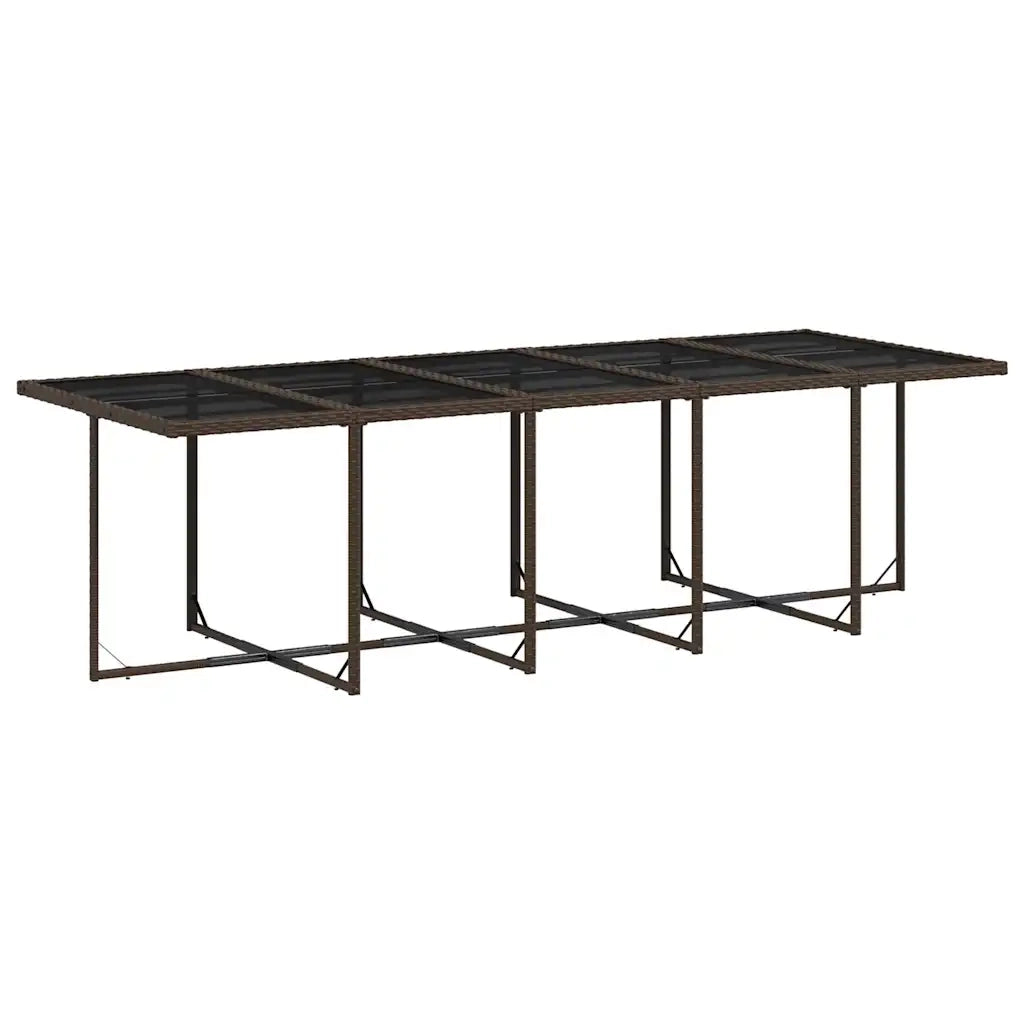 Set da Pranzo da Giardino 15 pz con Cuscini Marrone Polyrattan 3211413