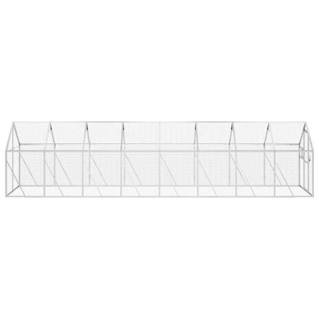Voliera Argento 1,79x8x1,85 m in Alluminio 3155799