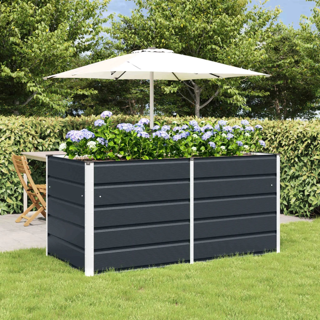 Fioriera | Cassetta per fiori | Vaso Antracite 160 x 80 x 75 cm Acciaio