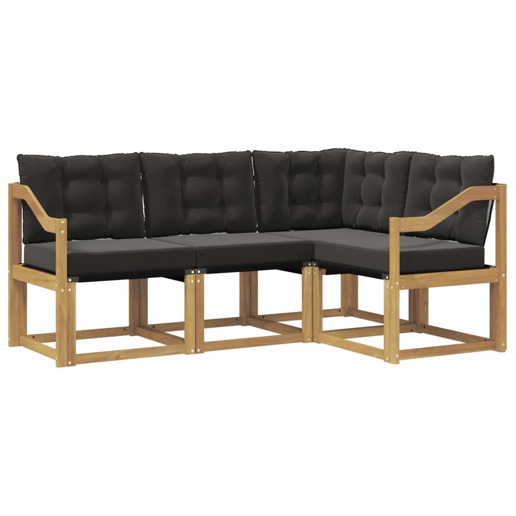 Set di divani da esterno 4 pz Bianco e Nero 3389438