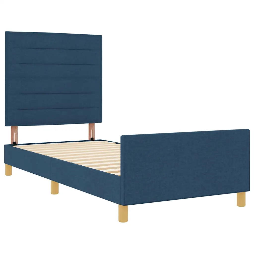 Struttura del letto con testiera Blu 90 x 190 cm Tessuto 3344619