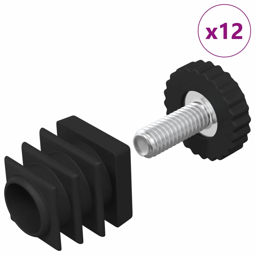 Livellatori per Mobili Regolabile 12 pcs Nero M6 PP 864854