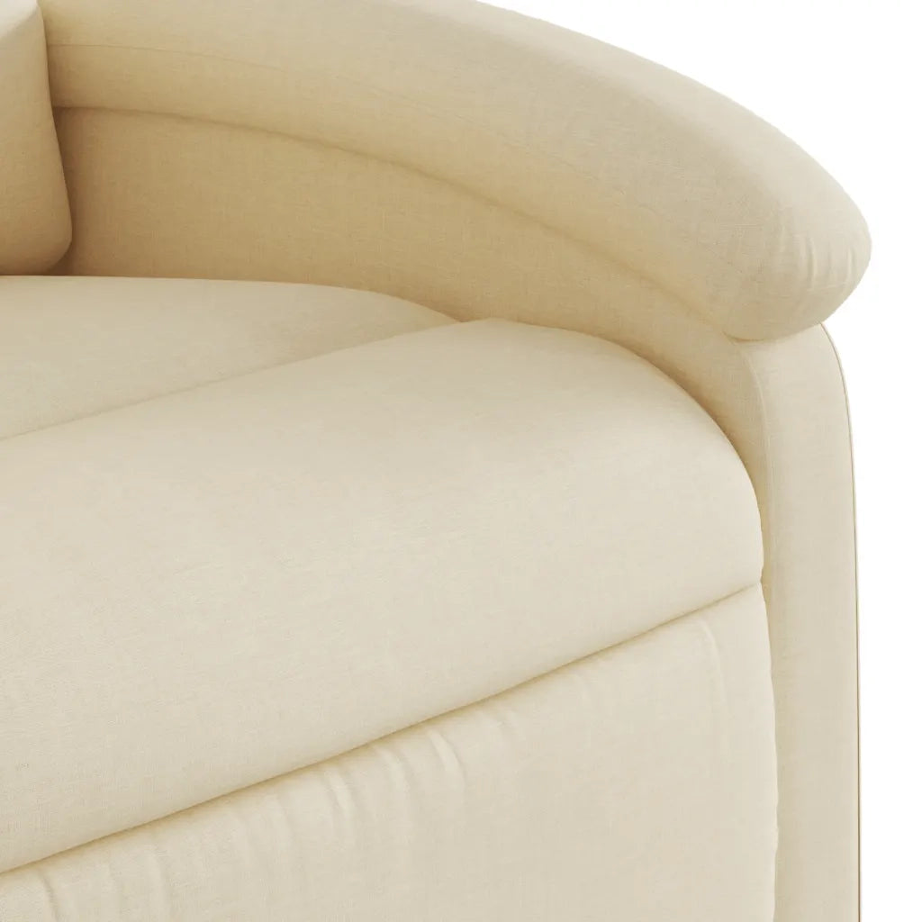 Poltrona | Sedia Relax Reclinabile in Tessuto Crema