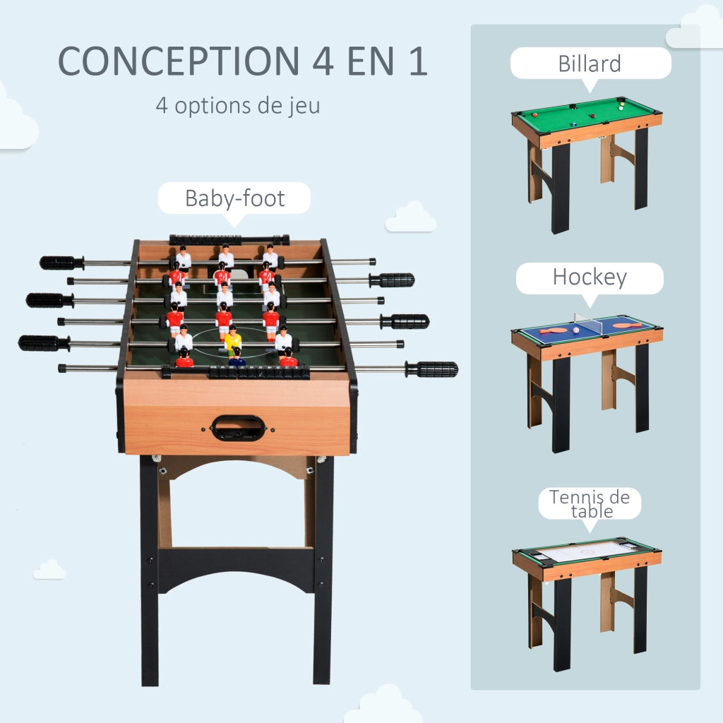 Tavolo da gioco 4 in 1 ¨C zephmum ¨C Legno 92x78x80 cm
