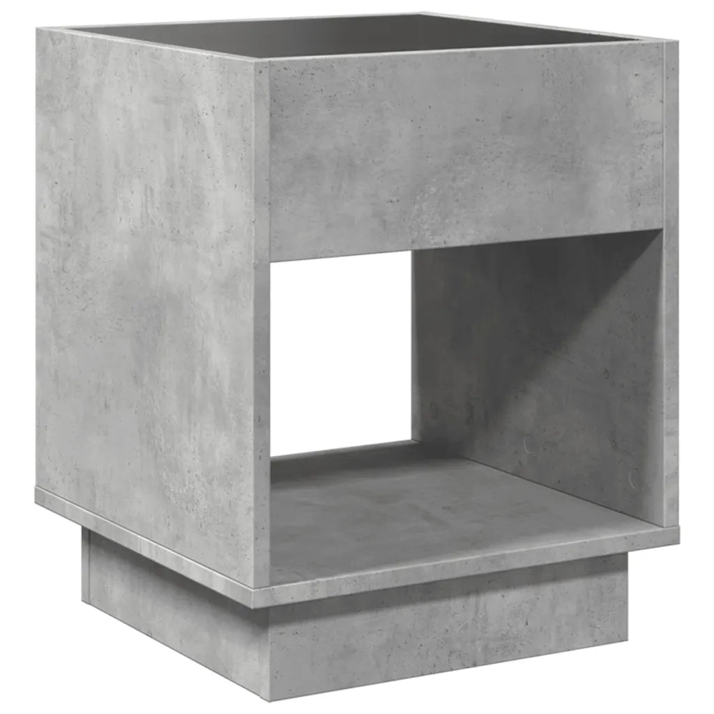 Comodino con LED Infinity Grigio Cemento 40x40x50 cm 3284080