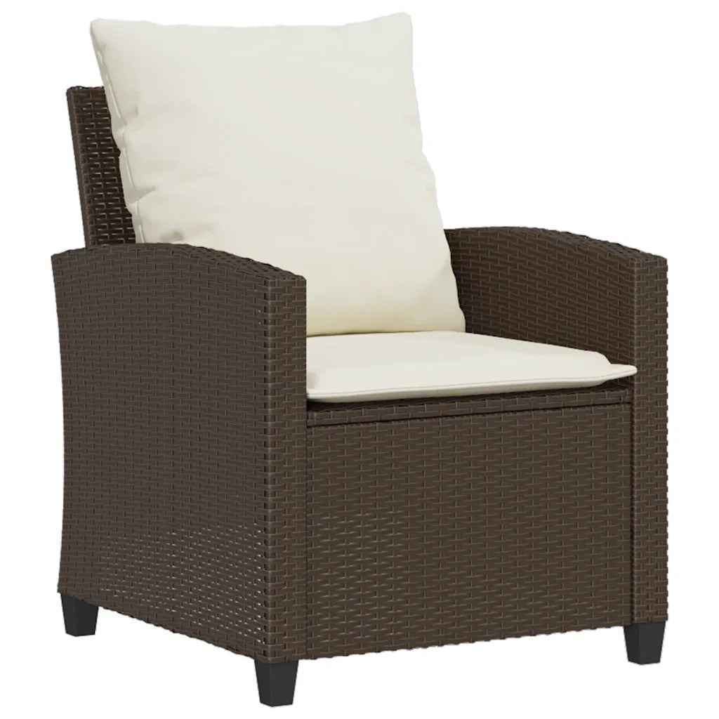 Set Divano da Giardino 4 pz con Cuscini Marrone in Polyrattan 4103864