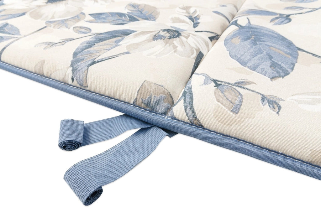 Cuscino Sdraio Écru Fiori Shabby Chic Morbido Materassino Lettino Pieghevole Giardino Prendisole