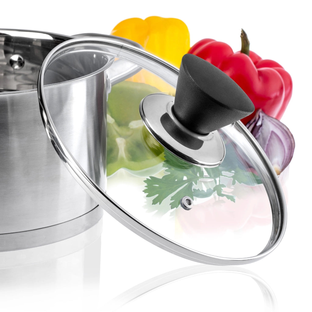 Coperchio in vetro KADAX da 28 cm, universale, resistente al calore, per pentole e padelle.