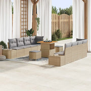 Set Divano da Giardino con cuscino 11 pcs Beige polyrattan 3362757