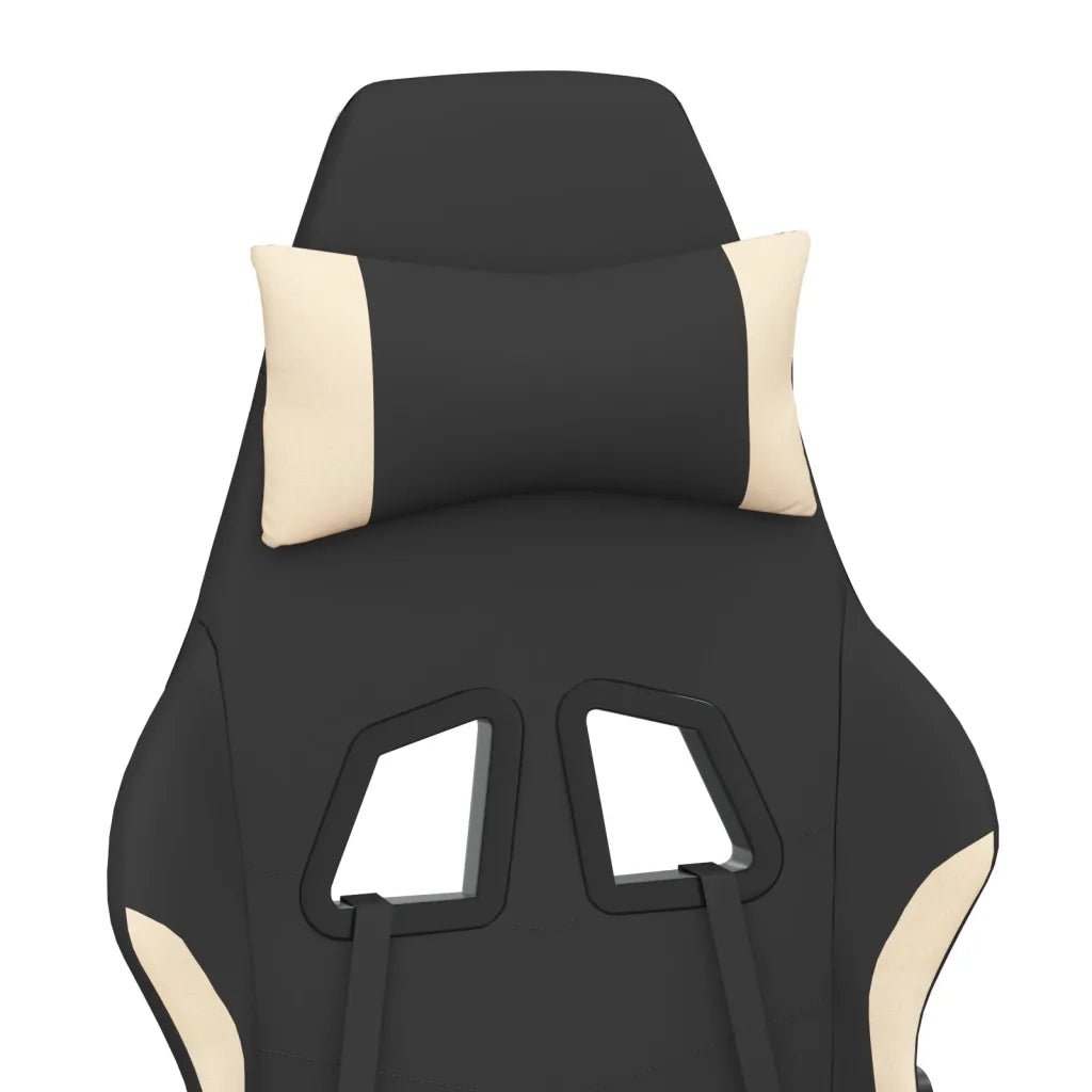 Sedia da Gaming Nero e Crema in Tessuto 345491