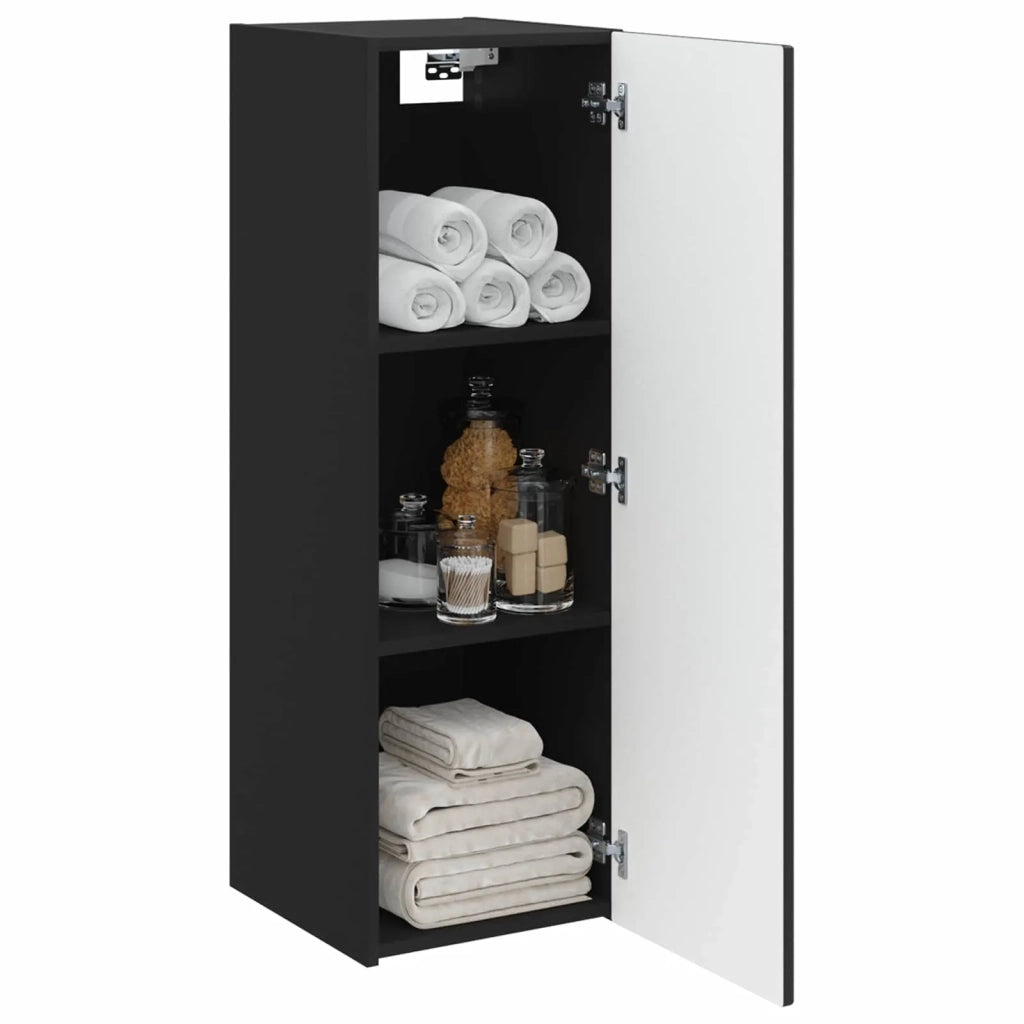 Mobiletto da Bagno a Muro Nero 33 x 34,5 x 100 cm 890653