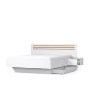 Letto FLORENCE – 180x200 cm – Bianco – Con due comodini – Rete e cassetti non inclusi