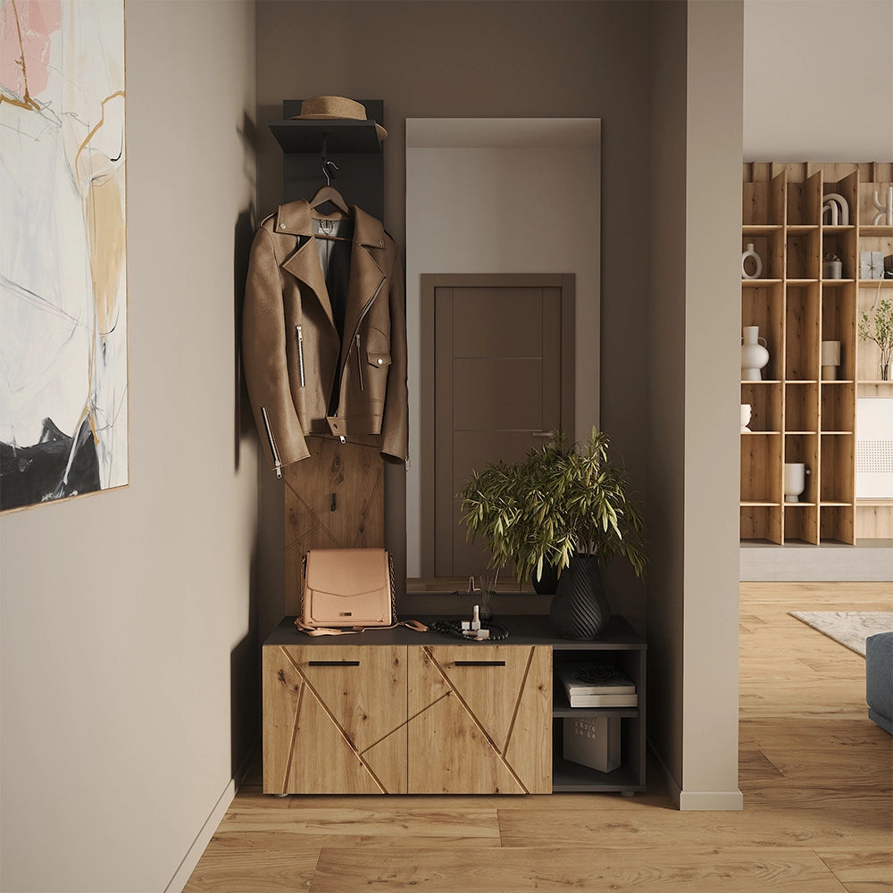 Vicco Appendiabiti da parete Antracite/Artisan 31 x 160 cm