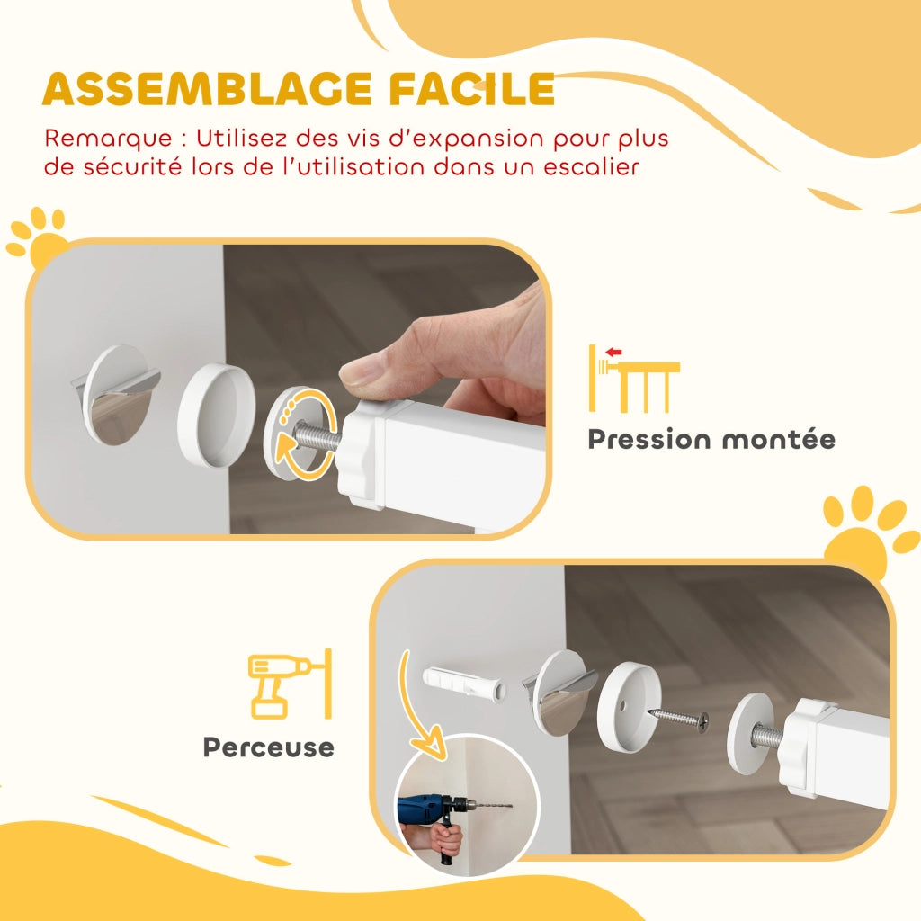 Cancelletto di sicurezza per bambini e cani ¨C Xylo ¨C 76-80 cm bianco