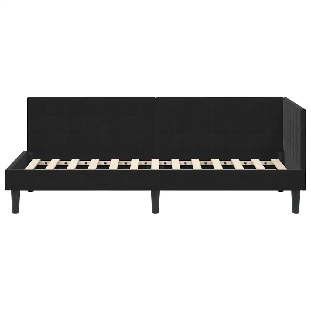 Cornice del letto ad angolo Nero 80 cm x 200 cm Velluto 42016413