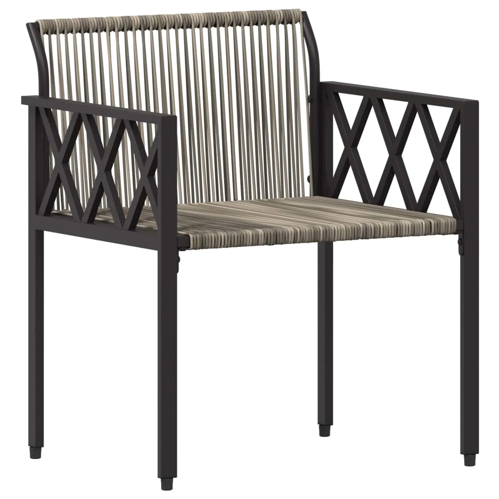 Set Mobili da Esterno 3 pcs Grigio e Grigio Scuro polyrattan 42025348