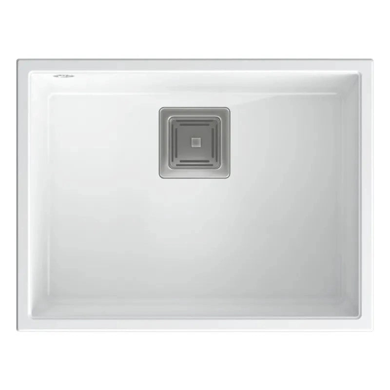 Lavello In Granito David 50 White Tappo rame spazzolato