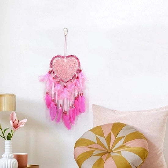 Decorazione da parete con luce LED e veletta (rosa)