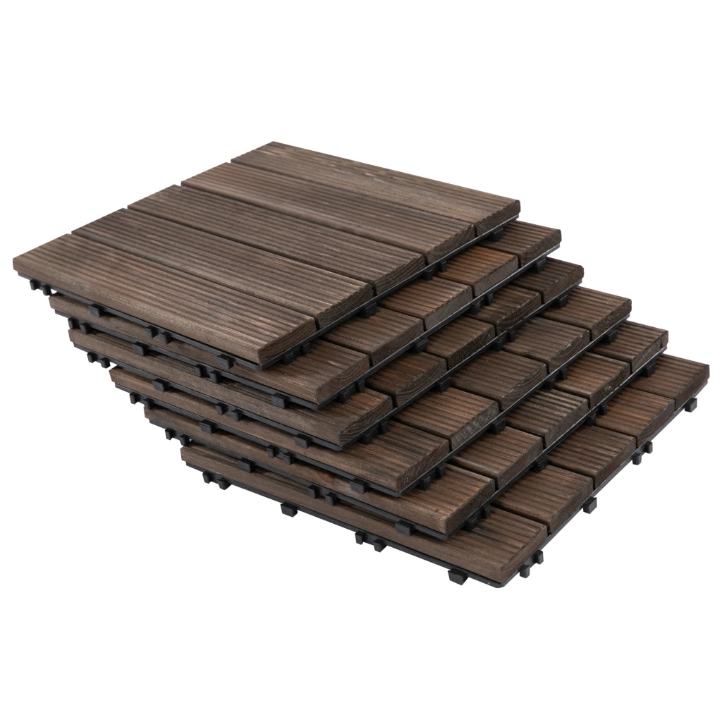 Set 27 Piastrelle da Giardino per Esterno ¨C Xylo ¨C Legno Massello 30x30 cm