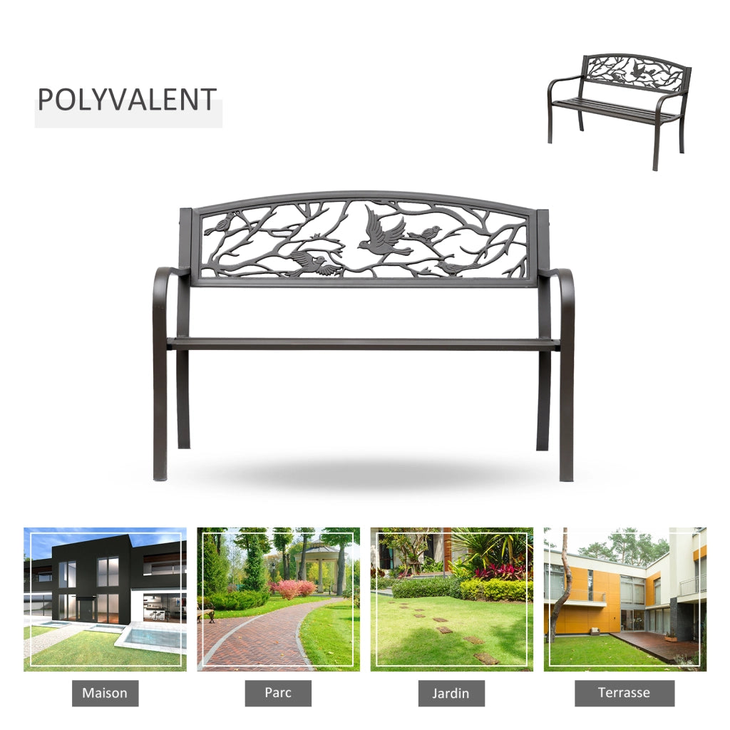 Banc de Jardin 3 Posti ¨C Minimal ¨C Marrone 127x60x85 cm