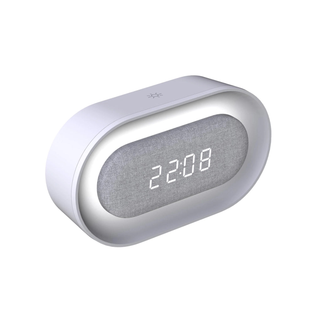Lampada notte LED con sveglia e orologio bianca Polux 328137
