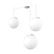 Lampadario Contemporaneo Mars Metallo Cromo Vetro Mix Bianco 3 Luci E27