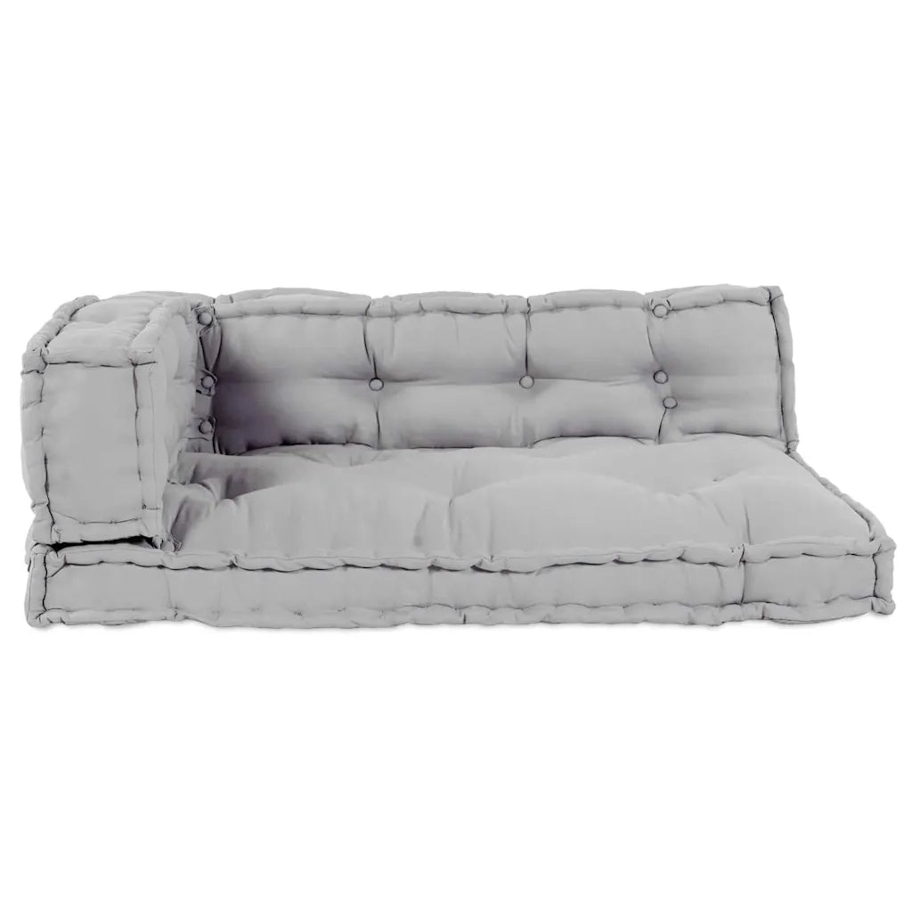 Cuscino per Divano Pallet 3 pcs Grigio 120 x 80 x 38 cm Tessuto 4019098