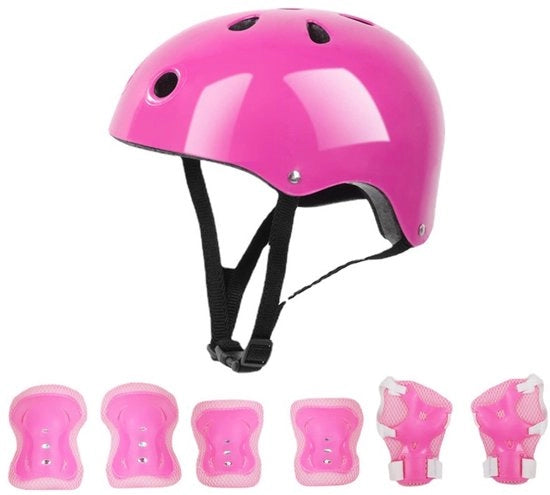 Elmetto per Bambini Protettivo - Set di Protezioni Ginocchia/Gomito - Materiale Resistente all'Aria - Leggero - Duraturo - Assorbente Shock