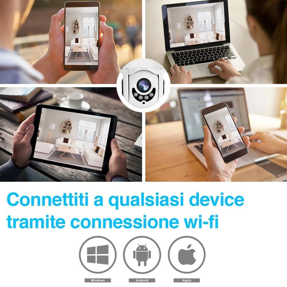 Trade Shop - Telecamera Ip Camera Full Hd 1080p Wireless Motorizzata Wifi Internet Da Esterno -