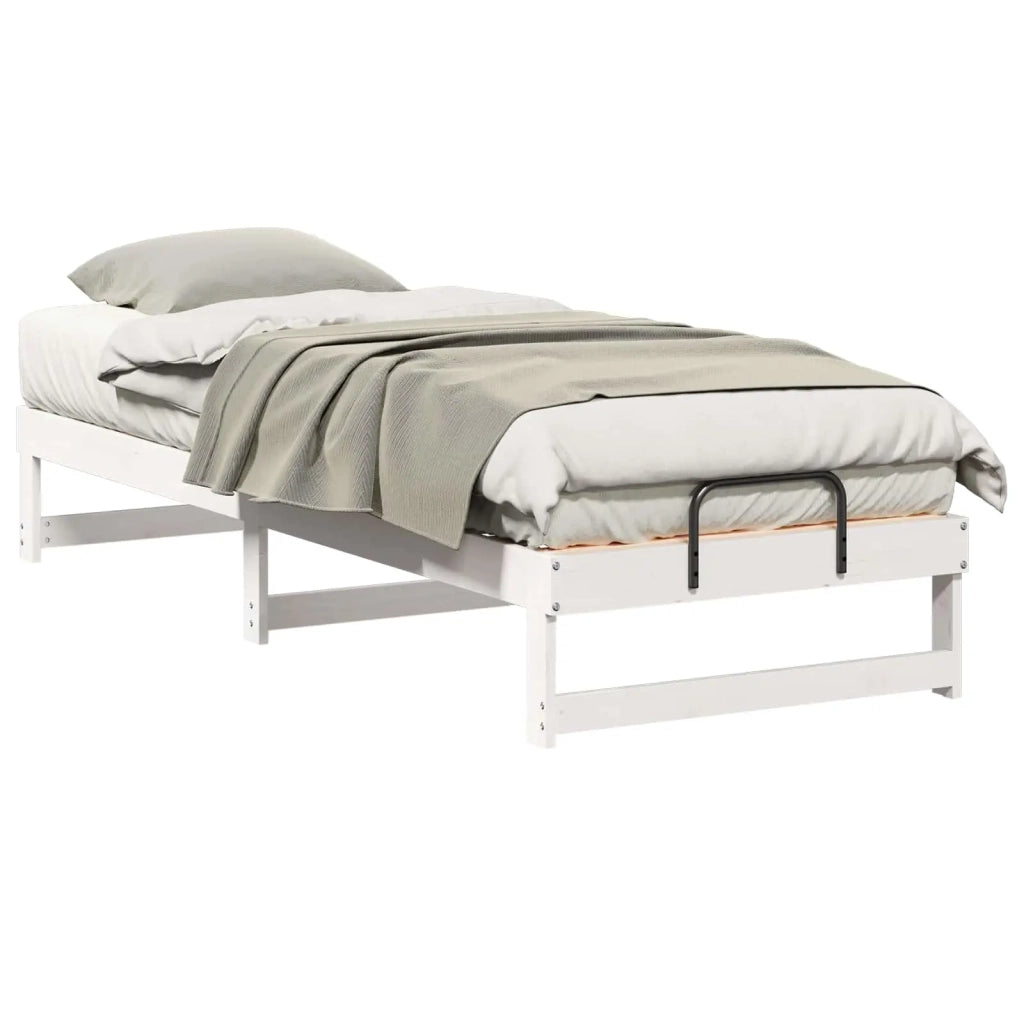 Struttura del letto-Giroletto-Rete del Letto Bianco 80 x 200 cm Pino massello 392480