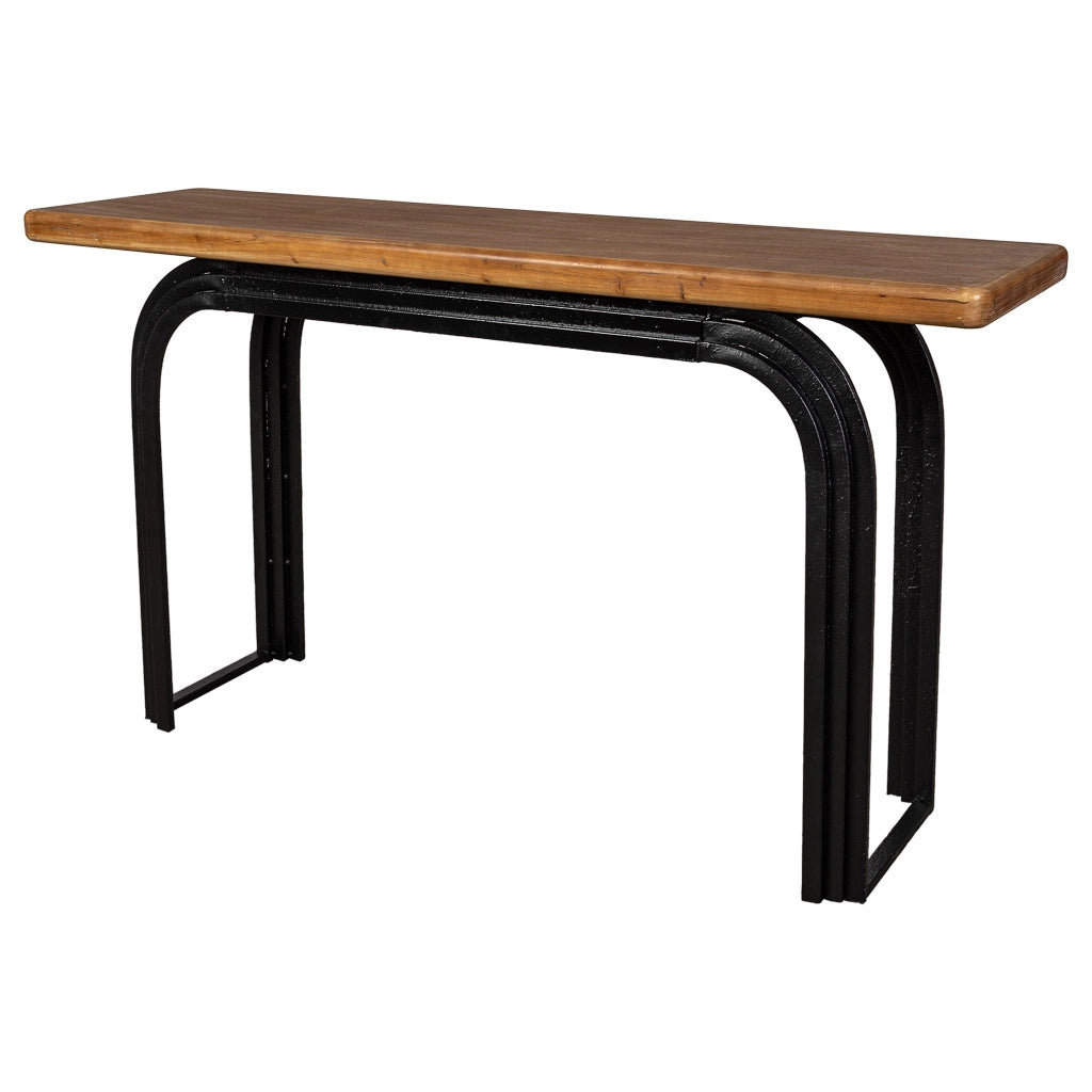 Mobile da ingresso in legno nero 140x40x78h cm