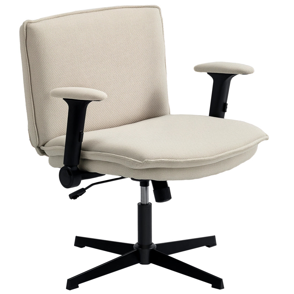 Sedia da Ufficio con Braccioli Abatibili e Schienale Regolabile ¨C Minimal ¨C Crema