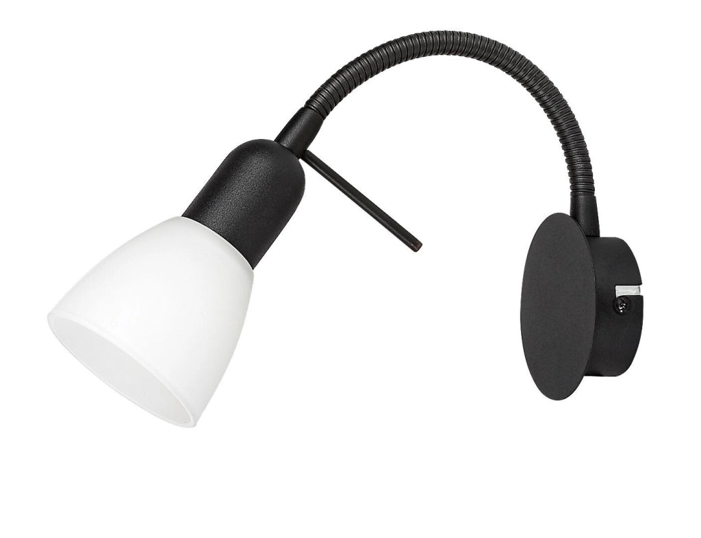 Applique Soma 1 luce nera metallo vetro E14 Rabalux