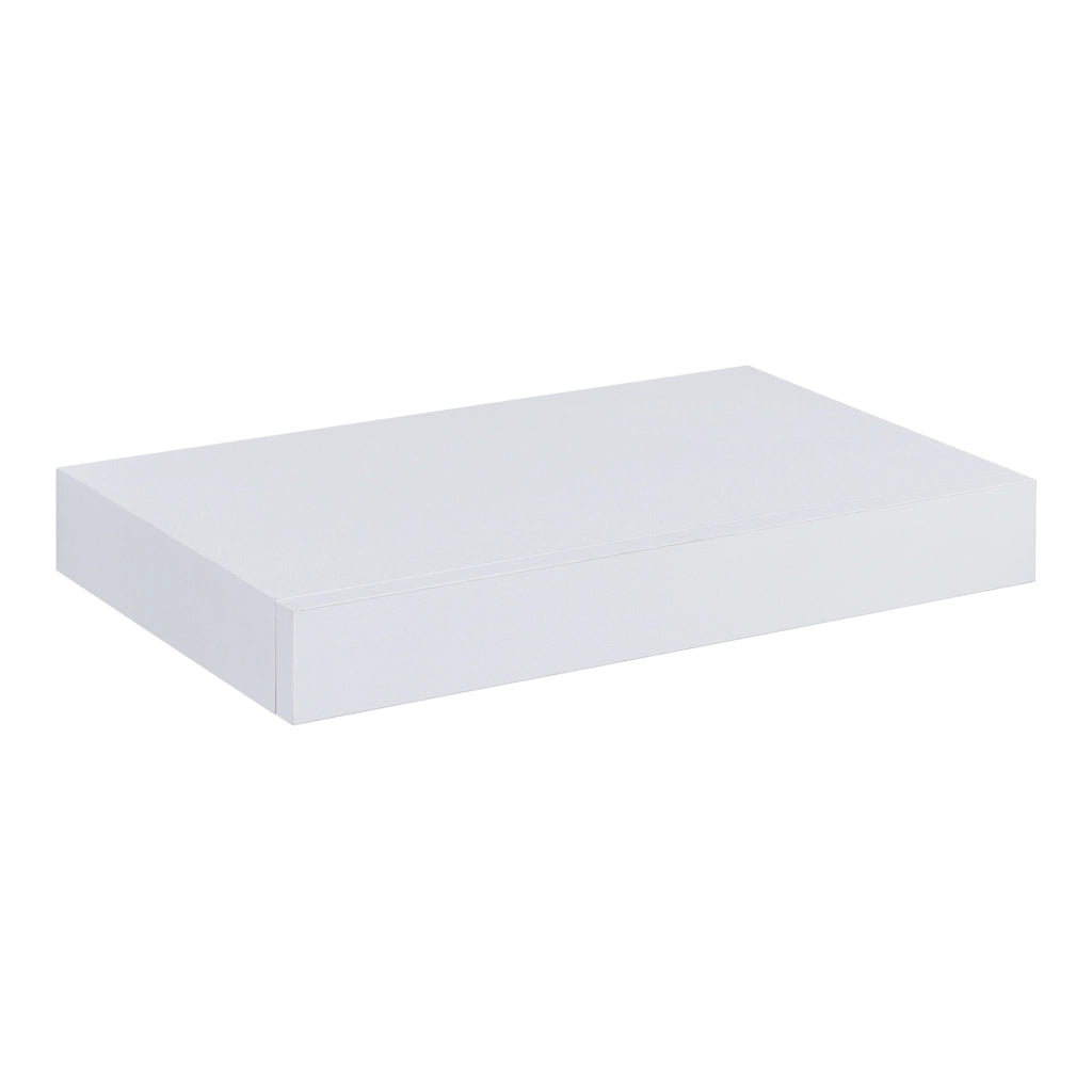 Mensola Hyvinkää con Cassetto Integrato Comodino Sospeso 39,5 x 25 x 5 cm Bianco [en.casa]